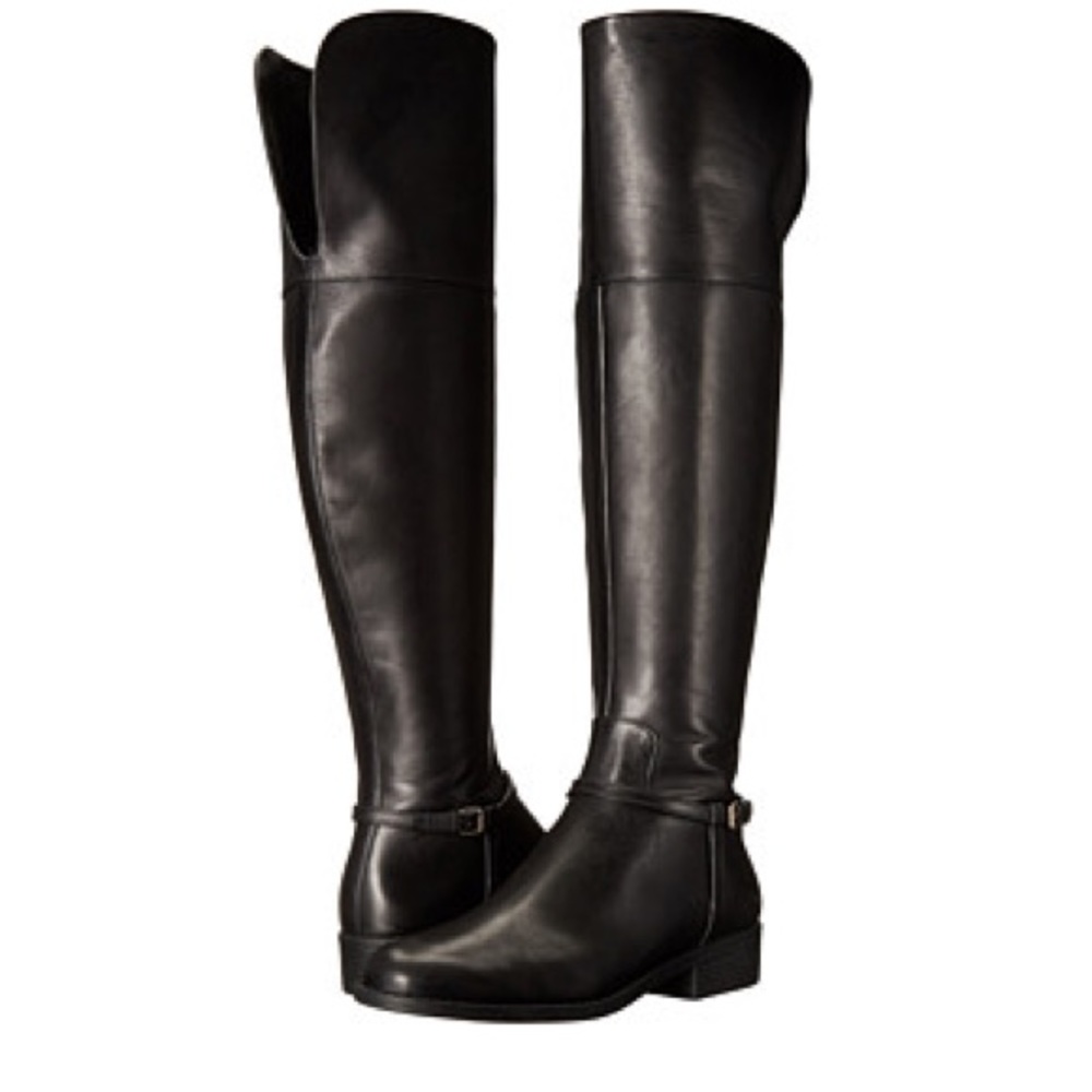 Cole Haan Black Leather OTK Riding Boot.